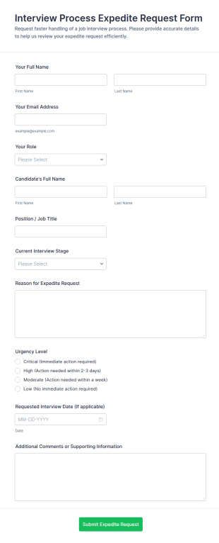 Interview Process Expedite Request Form Template