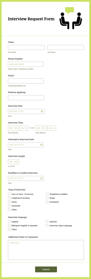 Interview Request Form Template
