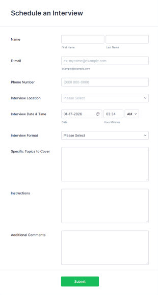Interview Schedule Form Template