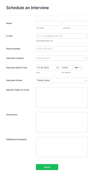 Interview Schedule Form Template