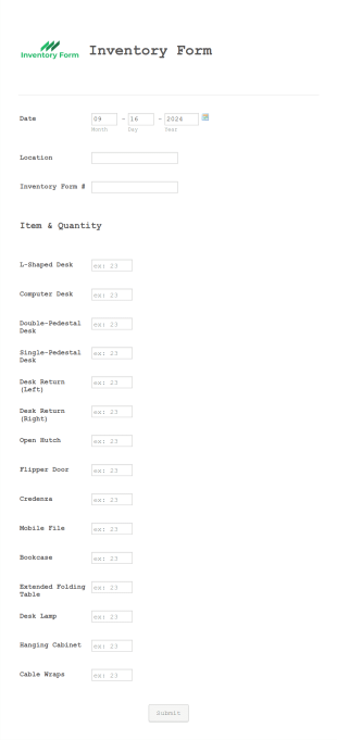 Stock Inventory Form Template | Jotform