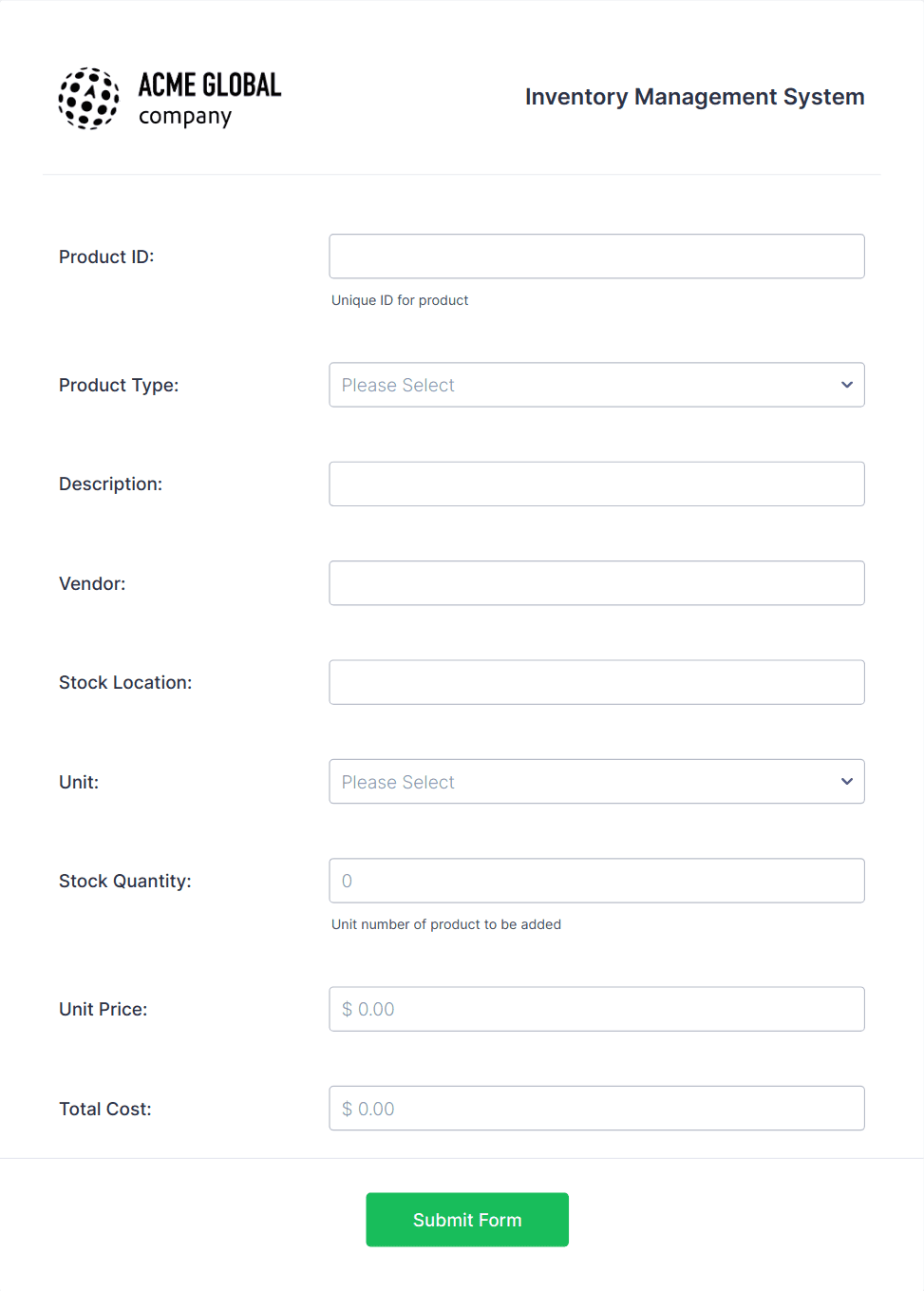 Inventory Management Form Template | Jotform