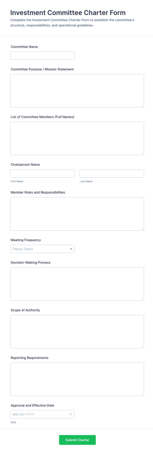 Investment Committee Charter Form Template