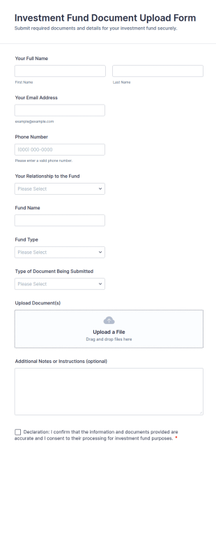 Investment Fund Document Upload Form Template