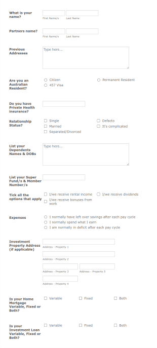 EPW Financial Fact Find Form Template