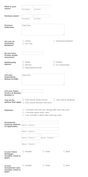EPW Financial Fact Find Form Template