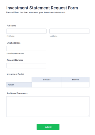 Investment Statement Request Form Template