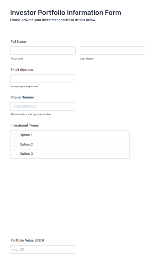 Investor Portfolio Information Form Template