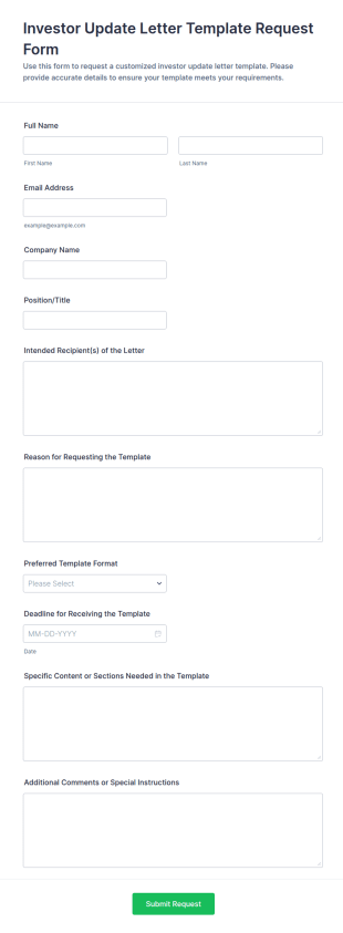 Investor Update Letter Template Request Form