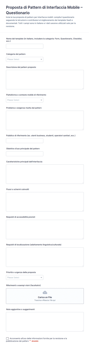 Invio Modello Di Pattern Per Interfacce Mobile
