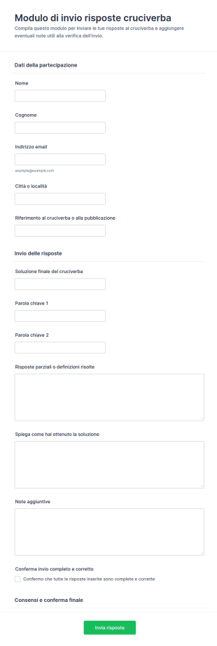 Invio Soluzioni Crossword