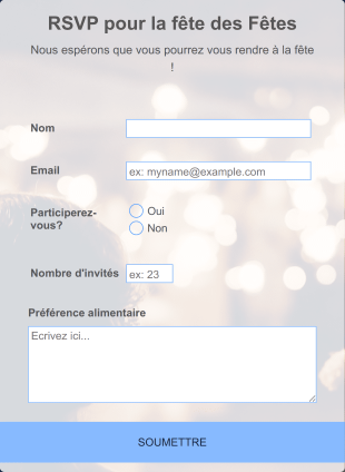 Invitation à Un événement Form Template