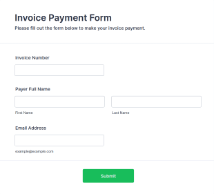 Invoice Payment Form Template