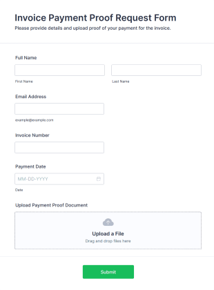 Invoice Payment Proof Request Form Template