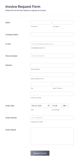 Invoice Request Form Template
