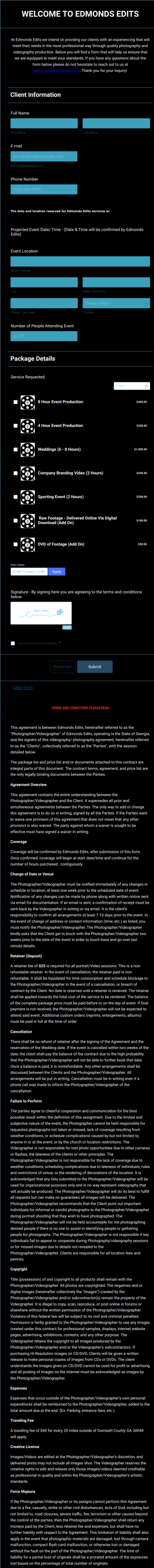 Invoice Update Form Template