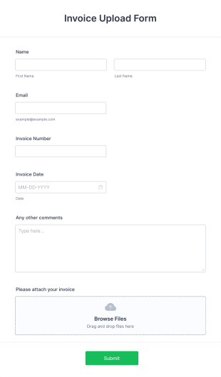 Invoice Upload Form Template