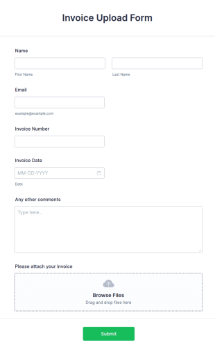 Invoice Upload Form Template