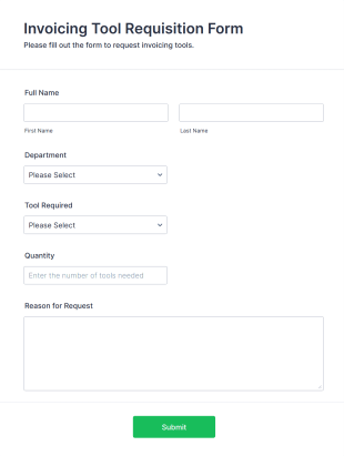 Invoicing Tool Requisition Form Template