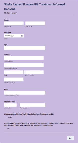 IPL Consent &amp Waiver Form Template