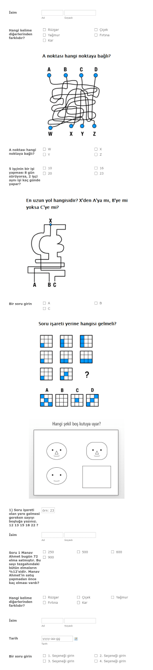 IQ Testi Form Template