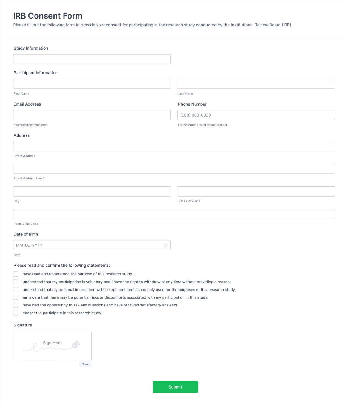 IRB Consent Form Template | Jotform