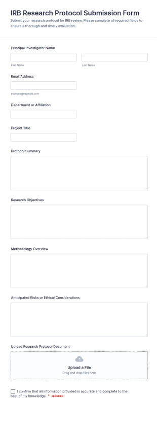 IRB Research Protocol Submission Form Template