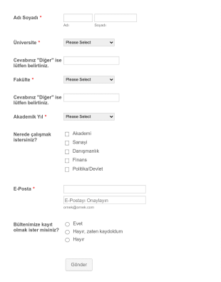 İş Fuarı Kayıt Form Template