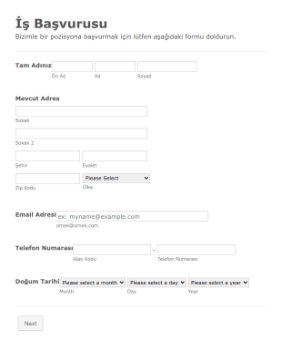 İş Görüşmesi Randevu Form Template