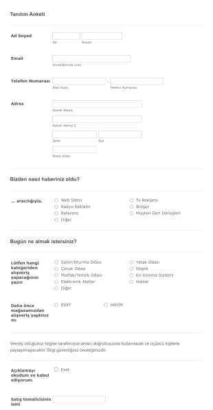 Is Tanitim Form Şablonu