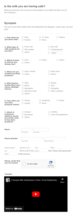 Is The Milk You Are Having Safe!!! Form Template