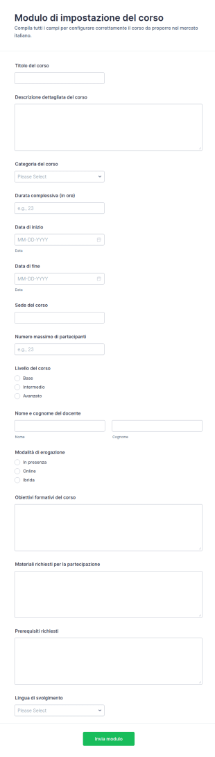 Iscrizione Al Corso Form