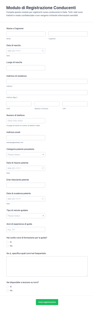 Iscrizione All’Autoveicolo