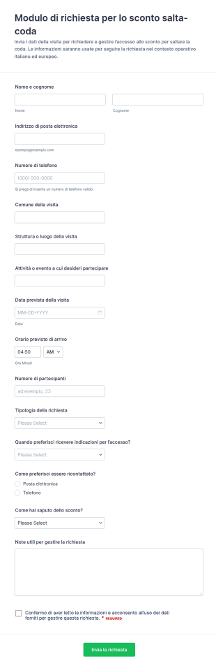 Iscrizione Per Sconto Sul Salto Della Coda