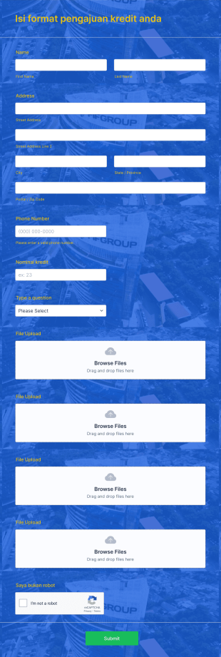 Isi Format Pengajuan Kredit Anda Form Template