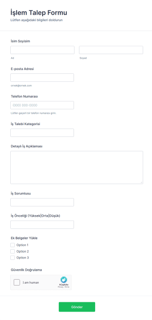 İşlem Talep Form Şablonu