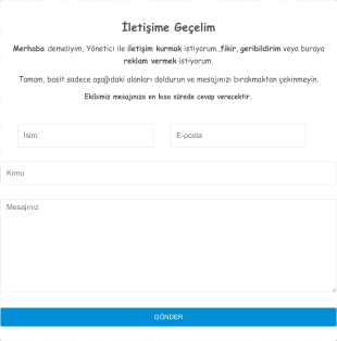 İsmail'in Duyarlı İletişim Form Template