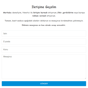 İsmail'in Duyarlı İletişim Form Şablonu