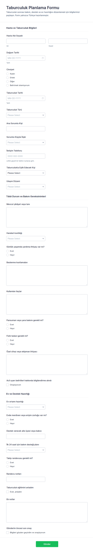 İstifa Planlama Form Şablonu