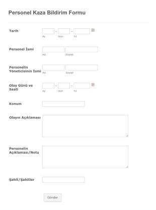 İşyeri Kaza Bildirim Form Template
