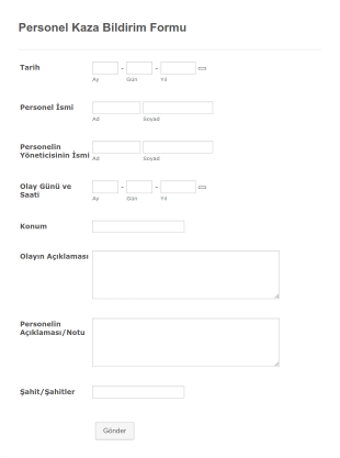 İşyeri Kaza Bildirim Form Şablonu