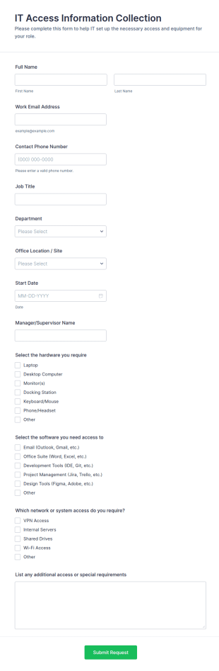 IT Access Information Collection Form Template