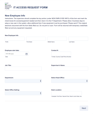 IT Access Request Form V2 Form Template