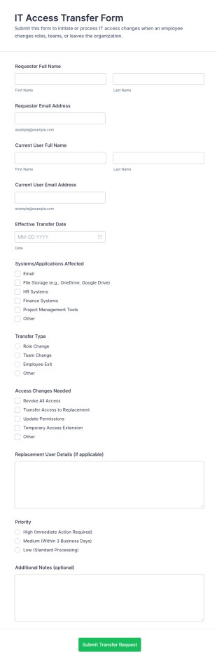IT Access Transfer Form Template