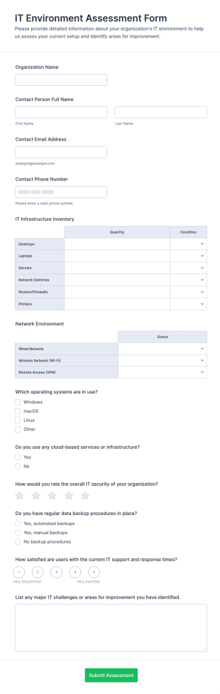 IT Environment Assessment Form Template