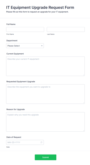 IT Equipment Upgrade Request Form Template