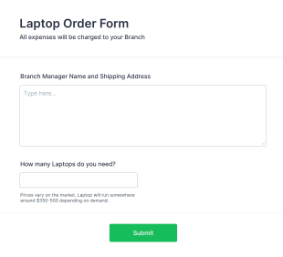 It Laptop Order Form Template