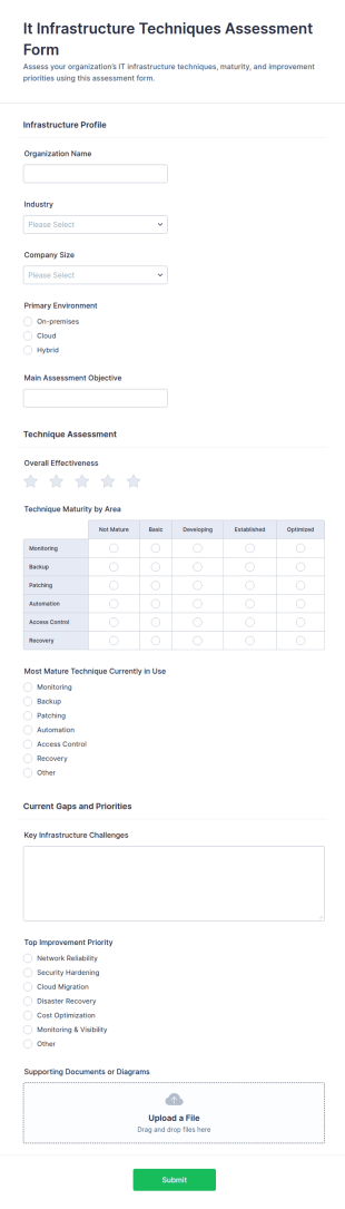 It Infrastructure Techniques Assessment Form Template