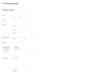 IT Palvelupyyntö 2 Form Template