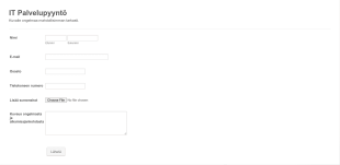 IT Palvelupyyntö Form Template